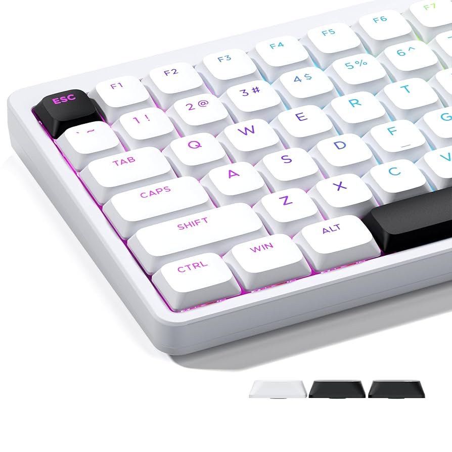 Amazon | ホワイト キーキャップ-XVX PBT ロープロファイル キー